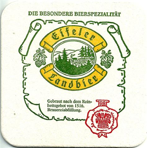 schleiden eu-nw gem�nder landbier 1a (quad185-gelbgr�n-siegel rot)